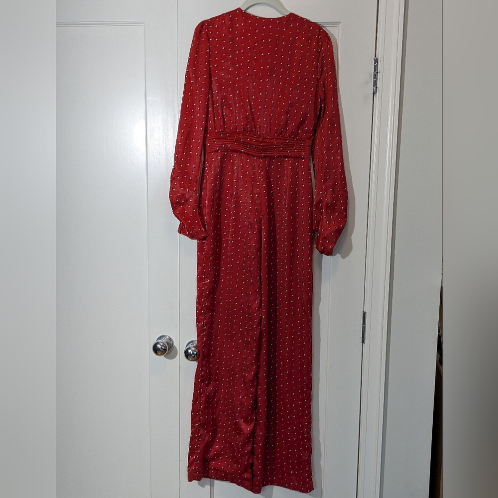 NWT House Of Harlow 1960 Dotted Jumpsuit Red Sz S - Picture 5 of 15